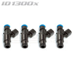 ID1300-XDS Injectors Set of 4, 48mm Length, 14mm Top O-Ring, 14mm Lower Adaptor - Mitsubishi Evo X