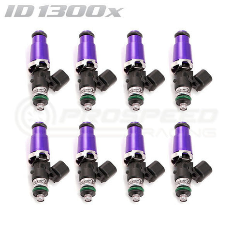 ID1300-XDS Injectors Set of 8, 60mm Length, 14mm Grey Adaptor Top, 14mm Lower Adaptor, Potted 4" Wires - Ford Falcon FPV GT FG/XR8 FGX (5.0L)
