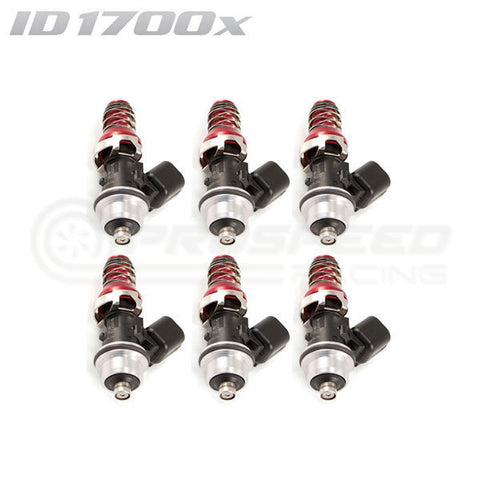 ID1700-XDS Injectors Set of 6, 48mm Length, 11mm Top, Honda Lower Adaptor - Honda Accord CM 03-07 V6