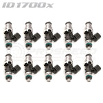 ID1700-XDS Injectors Set of 10, 48mm Length, 14mm Grey Adaptor Top, 14mm Lower O-ring - Lamborghini Gallardo (V10)